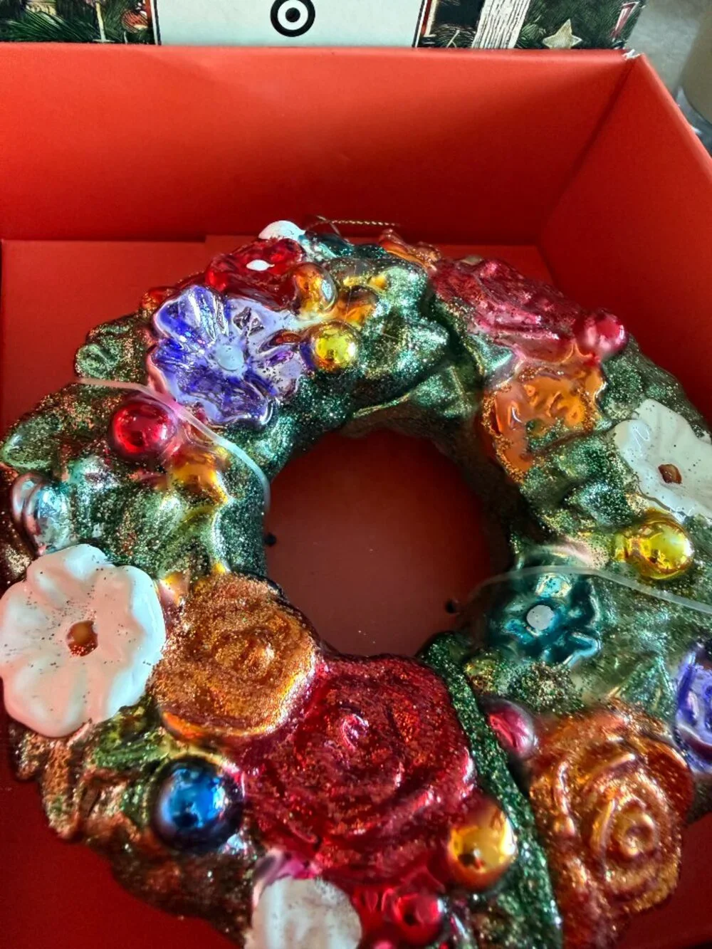 John Derian for Target Beautiful Glass Flowers Wreath Ornament NWT